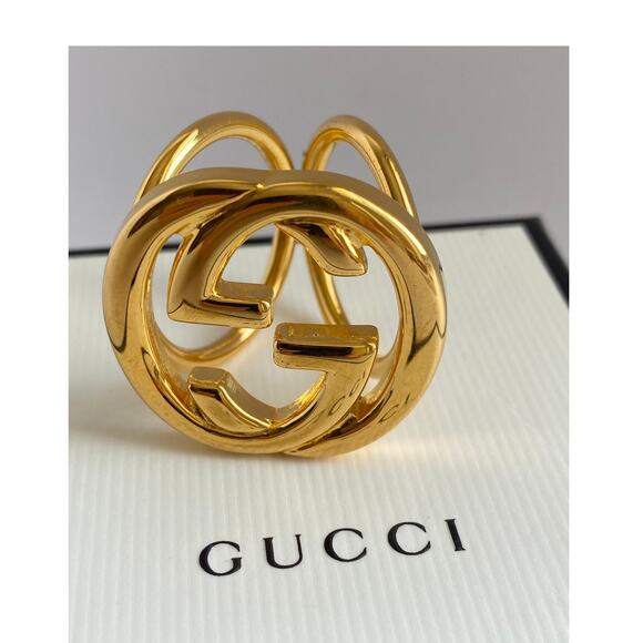Gucci  GG Gold Tone Scarf Ring - Picture 2 of 8